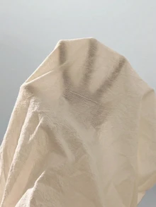 SHEIN Tall 2026女款春夏度假系列：新款杏色100%純棉寬鬆抽繩腰長褲，水洗棉面料，適合居家休閒、外出、海灘活動、時尚穿搭、日常穿著、通勤、度假休閒、浪漫場合及日常穿搭 - 杏色 - 查看 5