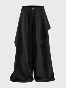 AXEPEAK Men's Fashion Asymmetric Commuter Pants - Black - View 7