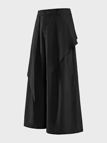 AXEPEAK Men's Fashion Asymmetric Commuter Pants - Black - View 6