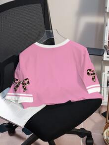 HELLO KITTY AND FRIENDS | SHEIN Women's Casual Letter & Cartoon Print Round Neck T-Shirt, Versatile For Daily Wear - White - View 2