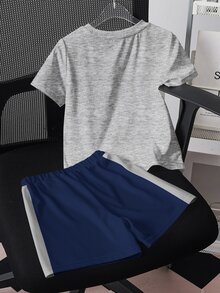 SHEIN | PAW Patrol 男童圆领短袖T恤短裤套装（2件套） - 白色 - 查看 2
