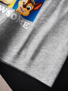 SHEIN | PAW Patrol 男童圆领短袖T恤短裤套装（2件套） - 白色 - 查看 6