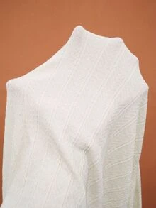 TONEVAULT Men's Colorblock Lapel Zipper Design Long Sleeve Casual Sweater - White - View 8