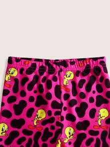 LOONEY TUNES X SHEIN 女嬰圓領短袖T恤與短褲套裝 - 彩色 - 查看 8
