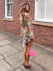Wiktoria Wolska Women's All-Over Print Casual Beach Mini Dress Elegant - Multicolor - View 6