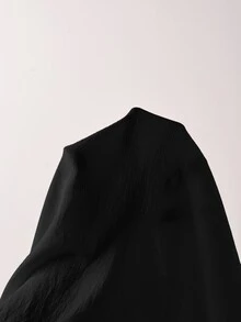 Solivie 女款素色細肩帶背心上衣、短褲與開襟外套休閒日常套裝 - 黑色 - 查看 4