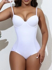 SHEIN 1 件女士束腰塑身衣（带骨） - 白色 - 查看 5