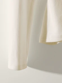 Franclia Women's Unique French Style Drape Collar Layering T-Shirt, Spring/Autumn - White - View 6