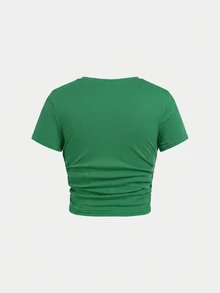 SHEIN Girlism Tween Girls T-Shirts - Green - View 5