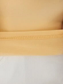 YARNWELL 大尺碼女款純色無肩帶休閒百搭上衣 - 黃色 - 查看 8