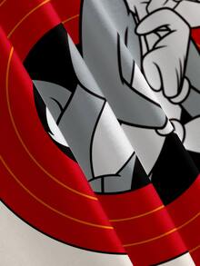 LOONEY TUNES X SHEIN 青少年男孩夏季撞色兔子印花短袖T恤 - 白色 - 查看 7