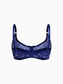 Slumbrini 3pcs Plus Size Printed Fashion Bras For Women, Adjustable Straps, Supportive, Thin Fabric, Underwire, Suitable For Larger Busts - Multicolor - View 4