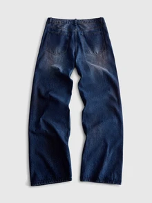 ROMWE MEN Street Life Men's Fashion Rhinestone Decorated Jeans - Blue - View 8