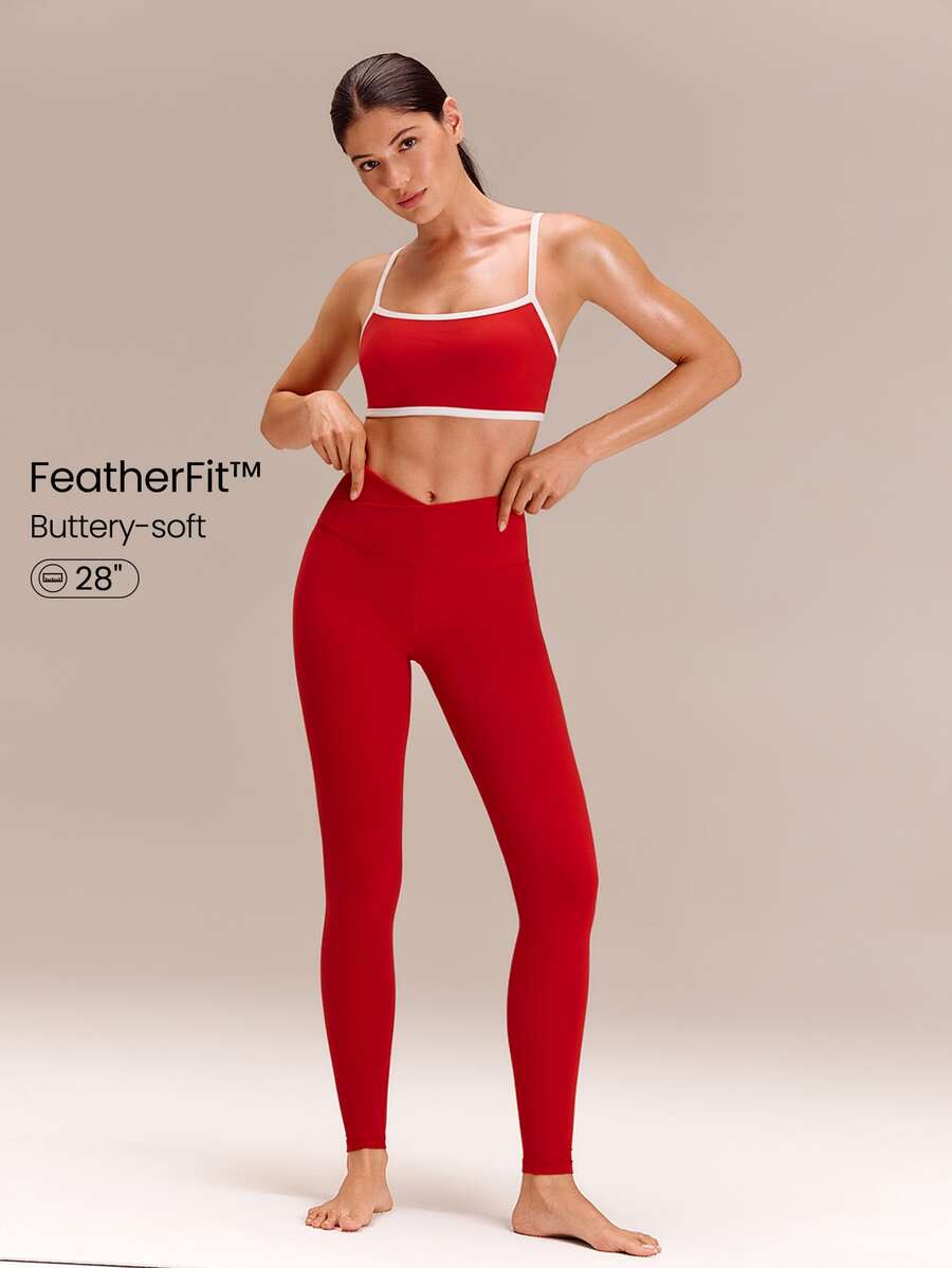 GLOWMODE 28英寸featherfit™十字綁帶彈力緊身褲 - Fiery Red - 查看 1
