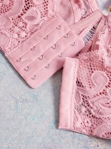 Elorette Plus Size Lace Underwire Bra, 1pc - Pink - View 4