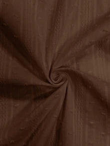 Louniche 女款春夏秋冬白色紋理提花布料小立領V領寬鬆長袖襯衫，優雅專業辦公穿搭，適合正式會議與場合，返校季、教師節，秋季新必備時尚單品，小眾設計，百搭長袖襯衫 - 咖啡棕 - 查看 5