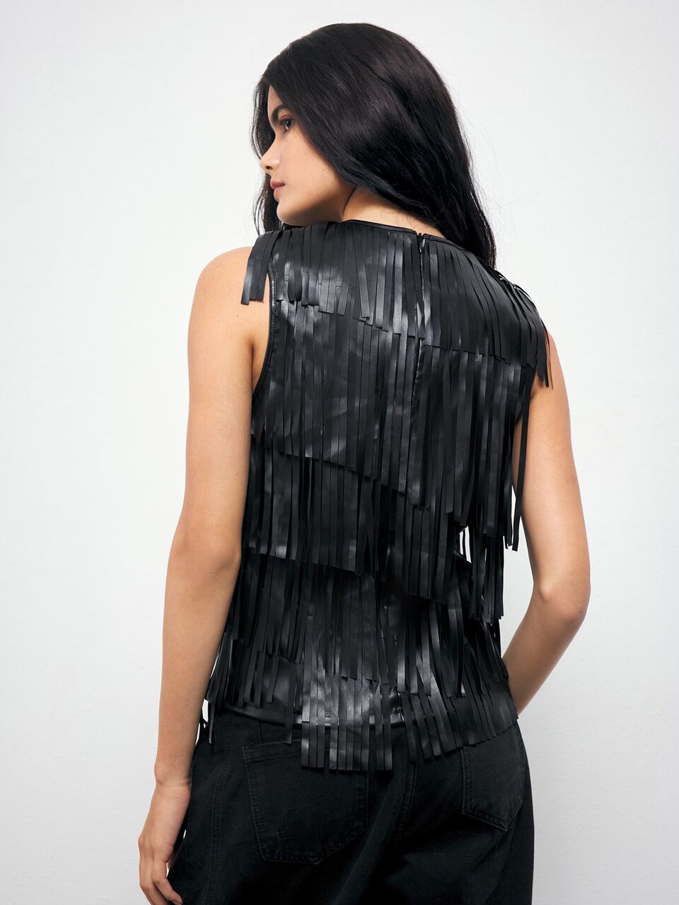 SHEIN Maija Fringe Trim Tank Top