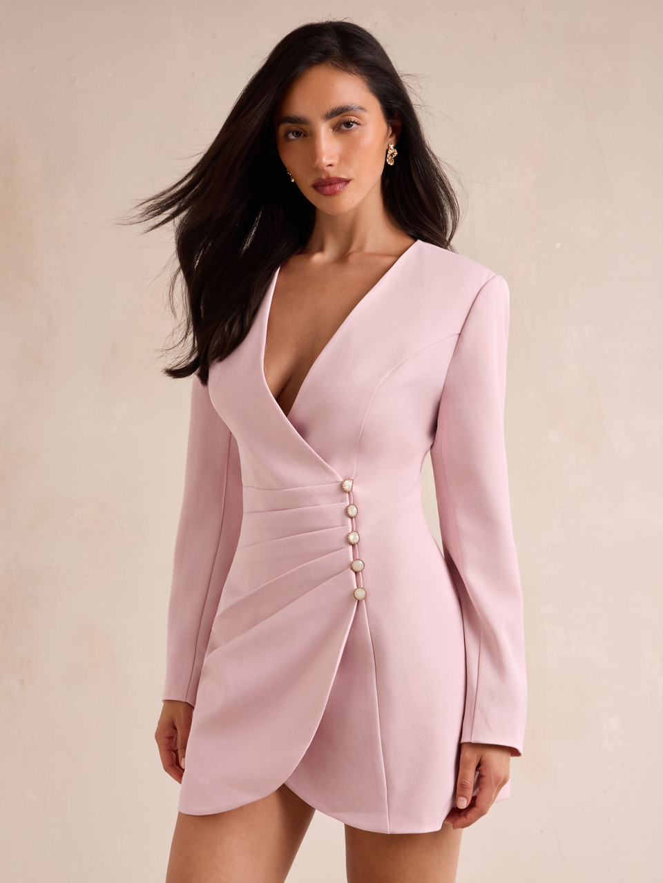 Enchnt Premium Pre-Fall Romantic Women's Elegant Pink Slimming Short Dress,Work Outfits,Formal Wear,Office Outfits,Festival Outfits,Birthday Dress