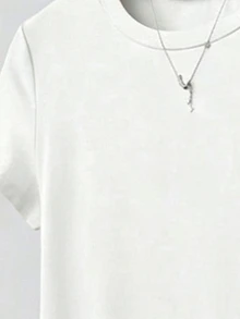 SHEIN 1 Pc Random Female Teen Short T-Shirt White Black Grey Jujube Red Hidden Blue Brown Daily Basic Vers - Multicolor - View 4