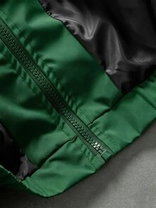Manfinity EMRG Men's Printed Casual Long Sleeve Outdoor Windbreaker Jacket, Long Sleeve Racing Jacket - Green - View 7