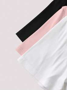 SHEIN Plus Size Solid Color V-Neck Casual Short Sleeve T-Shirt, Summer - Multicolor - View 6