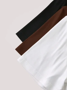 SHEIN 大码女式纯色V领短袖休闲百搭T恤 - 彩色 - 查看 7