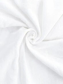 EMERY ROSE Plus Size Printed Comfortable Linen Straight Leg Pants, Slimming With Pockets - White - View 6