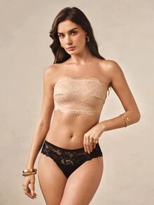 Hourtrue 2pcs Strapless Padded Bras, Wireless Lace Mesh Breathable Bras For Small Bust Women - Multicolor - View 7