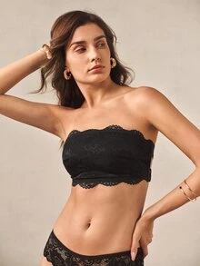 Hourtrue 2pcs Strapless Padded Bras, Wireless Lace Mesh Breathable Bras For Small Bust Women - Multicolor - View 4