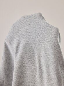 Ocili 棉質提花舒適柔軟簡約 T-shirt，舒適簡約居家服 Y2K 青少年女款睡衣上衣 - 灰色 - 查看 8