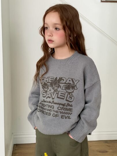 THE POWERPUFF GIRLS X DAZY Tween Girls Sweater