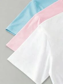 SHEIN Sparklyn 青少年女孩白色6件套，寬鬆休閒極簡針織開學穿搭，復古秋季豹紋女孩套裝，適合健身瑜伽 - 彩色 - 查看 3