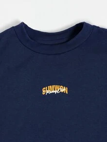 SUMWON Kids Racing Car Graphic Tee And Striped Shorts Two-Piece Set Summer Casual Outfit Racing Club Future Racer Print - Multicolor - View 2