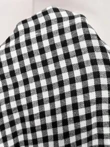 Slowluna Plaid Wide Leg Loose Casual Maternity Overalls - Black and White - View 6