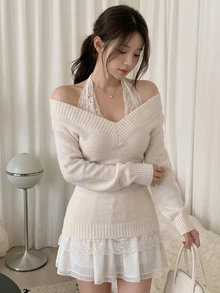 DAZY Women's Gentle Style Versatile Long Sleeve Sweater, Elegant For Daily Wear Fall - Apricot - View 8