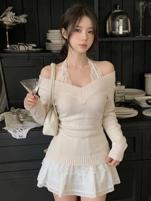 DAZY Women's Gentle Style Versatile Long Sleeve Sweater, Elegant For Daily Wear Fall - Apricot - View 7