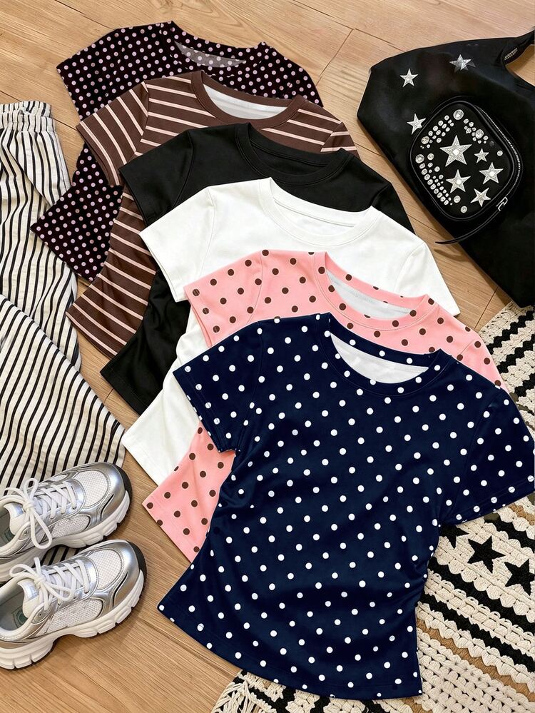 Tween Girl 3PCS Tween Girl Tween Girl Summer Casual Short Sleeve T-Shirt - White - View 7