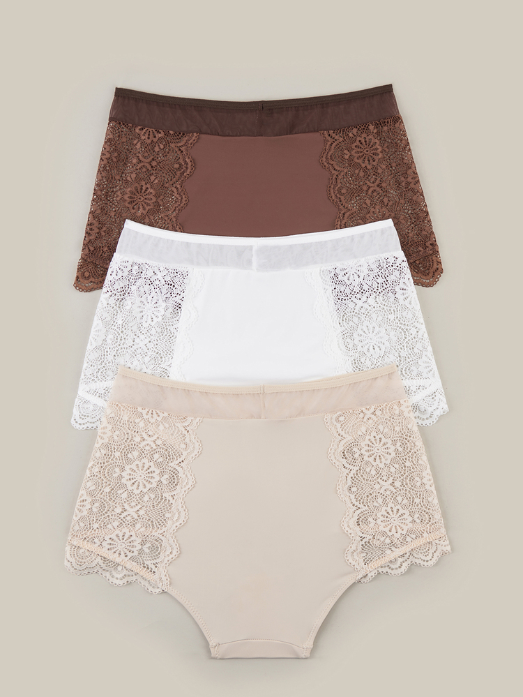 Bralution Women's Lace Patchwork Sexy Daily Triangle Panties - Multicolor - View 7