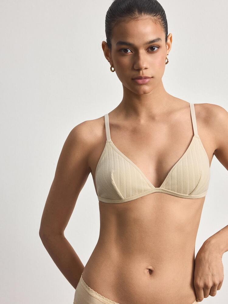 Ocili 5pcs European & Japanese Sexy Sexy Hot Girl Style Pure Cotton Thin Non-Wired Non-Padded Triangle Cup Bra - Multicolor - View 3