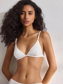 Ocili European & American Sexy Thin Cotton Wireless Unpadded Triangle Bra - White - View 11