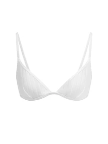 Ocili European & American Sexy Thin Cotton Wireless Unpadded Triangle Bra - White - View 8
