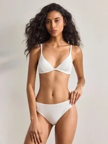 Ocili European & American Sexy Thin Cotton Wireless Unpadded Triangle Bra - White - View 7