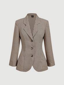 SHEIN MOD Plaid Waist Cinched Women's Long Sleeve Jacket And Pants Casual Suit Set In Fall/Winter,Christmas Clothes For Women,Women's Winter Clothes - Grey - View 6