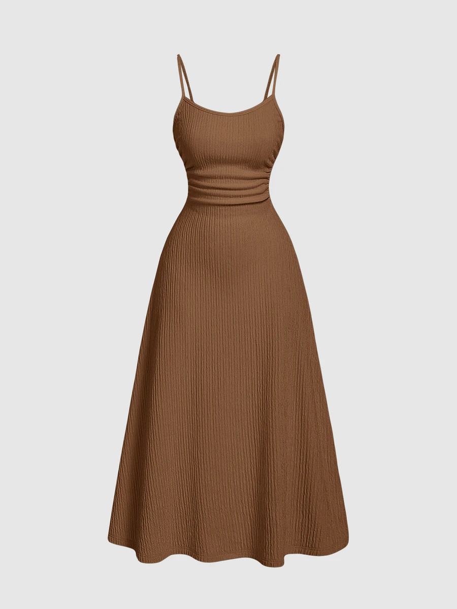 SHEIN MOD Brown Minimalist Versatile Romantic Women Dress - Brown - View 1