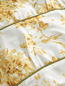 Cévolie Women's Fashion Casual Elegant Romantic Vacation Printed Button Dress - Yellow - View 7