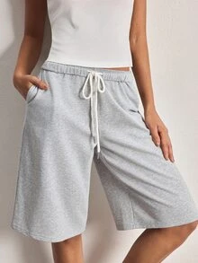 Ocili Women's Drawstring Waist Pockets Casual Versatile Daily Wear Bermuda Shorts - Multicolor - View 6
