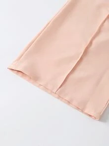 Casuvi Kids 2件組青少年女孩休閒運動風刺繡寬鬆百搭短袖上衣＋長褲套裝，適合日常穿著、上學，INS風格 - 粉色 - 查看 7