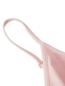 Ocili Ribbed Elastic Seamless One-Piece Bra, Comfortable Cup-Free Women's Lingerie - Pink - View 8