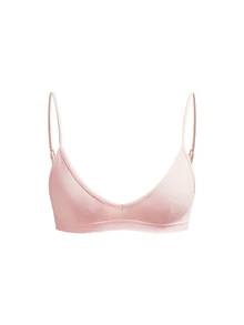 Ocili Ribbed Elastic Seamless One-Piece Bra, Comfortable Cup-Free Women's Lingerie - Pink - View 7