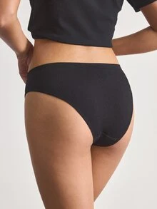 Ocili Women's Solid Color Casual Daily Triangle Panties - Black - View 3